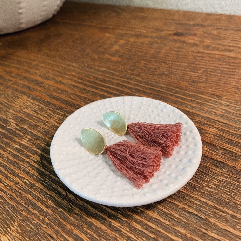 Madewell Pink Tassel Earrings